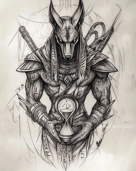 Anubis Drawing, African Warrior Tattoos, Egypt Tattoo Design, Egyptian Eye Tattoos, Horus Tattoo, Virgo Tattoo Designs, Egyptian Tattoo Sleeve, Anubis Tattoo, Small Shoulder Tattoos