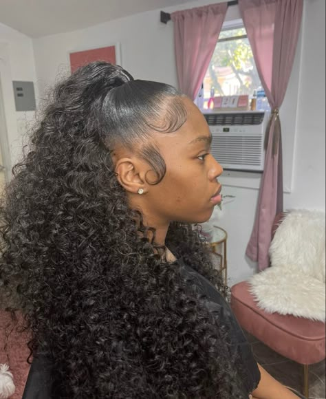 Prom 2k24, Sleek Braided Ponytail, Slick Ponytail, Weave Ponytail Hairstyles, Wigs Hairstyles, Weave Ponytail, Sleek Ponytail Hairstyles, Black Ponytail Hairstyles, Birthday Hairstyles