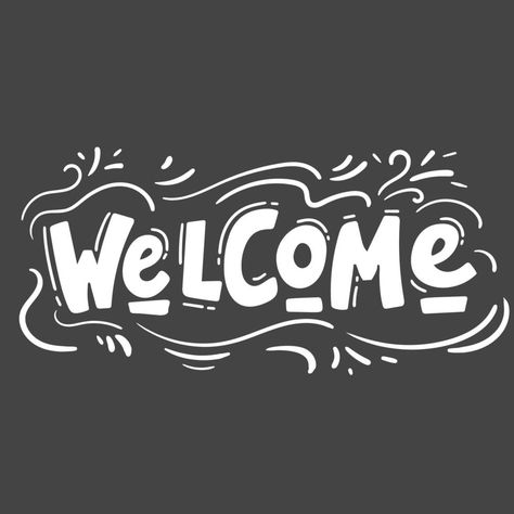 Welcome Calligraphy Lettering, Welcome Drawing, Welcome Sign Black And White, Welcome Typography, Welcome Calligraphy, Welcome Lettering, Welcome Sign Ideas, Welcome Font, Lettering Background