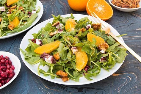 Tangerine Salad, Fresh Ingredient Recipes, Tangerine Juice, Eat Fresh, Recipes Learn, Large Salad Bowl, Arugula Salad, Dinner This Week, Pomegranate Seeds