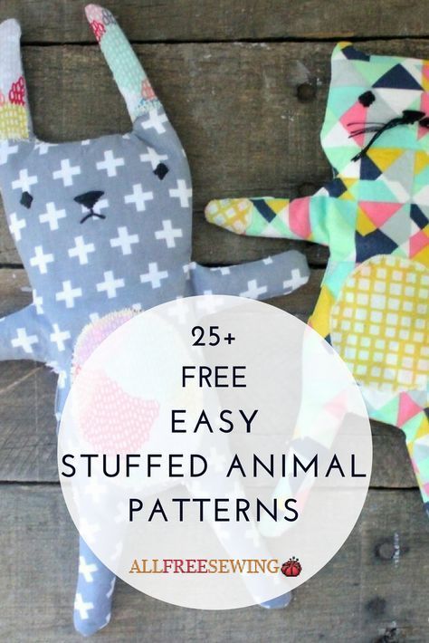 Easy Stuffed Animal Patterns, Stuffed Animals To Sew, Homemade Stuffed Animals, Diy Stuffed Animal, Baby Toys Diy, Animal Sewing Patterns, Sewing Stuffed Animals, Fabric Toys, Toys Diy