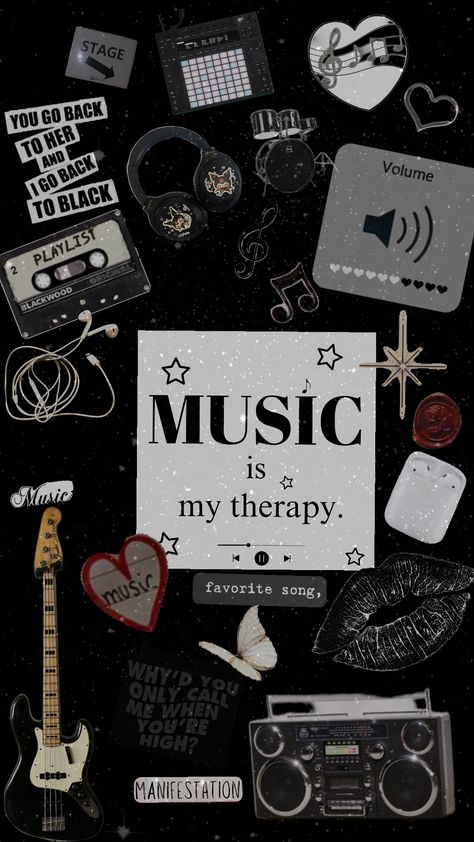 🎶 music #musiclover #music Music Is My Therapy, Normal Wallpaper, Emo Wallpaper, Music Collage, Simple Phone Wallpapers, Edgy Wallpaper, Cute Wallpaper For Phone, Cool Wallpapers Art, Black Aesthetic Wallpaper