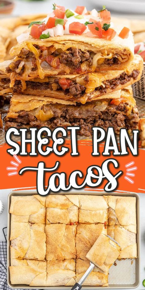 Sheet Pan Tacos, Pan Tacos, Taco Bells, Sheet Pan Dinners Recipes, Soft Tacos, Mexican Food Recipes Easy, Easy Casserole Recipes, Beef Recipes Easy, Beef Recipes For Dinner