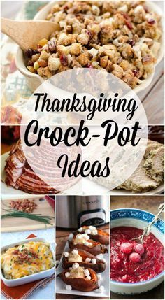 Thanksgiving Crockpot Ideas! Slow Cooker Recipes for the Holidays! Main dishes, side dishes, and desserts! Thanksgiving Crockpot Recipes Side Dishes, Thanksgiving Crockpot, Thanksgiving Slow Cooker, Crock Pot Ideas, Thanksgiving Side Dishes Crockpot, Crockpot Thanksgiving, Thanksgiving Crockpot Recipes, Desserts Thanksgiving, Thanksgiving Food Sides