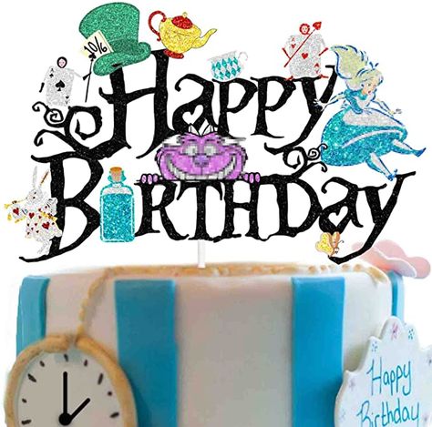 Fairy Happy Birthday, Alice In Wonderland Birthday Cake, Alice In Wonderland Party Ideas, Baby Shower Party Themes, Tea Party Cake, Wonderland Cake, Alice In Wonderland Cakes, Birthday Tea Party, Football Birthday Party