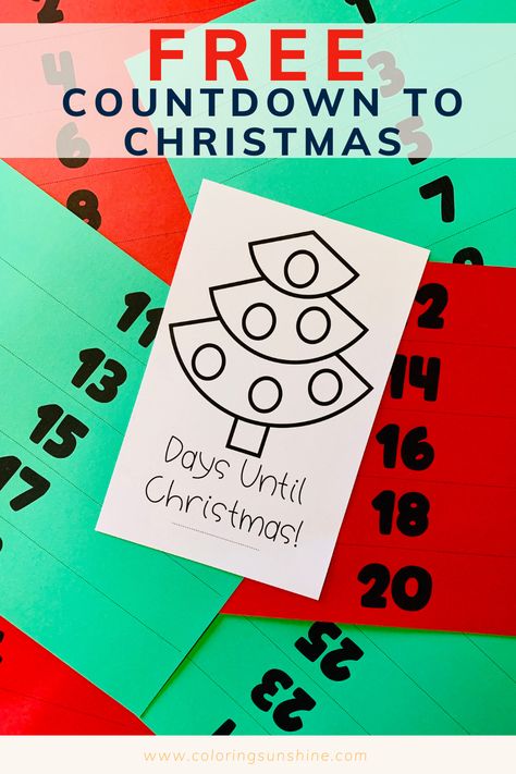 Easy Christmas Countdown Craft, Paper Chain Countdown To Christmas, Advent Paper Chain Printable, Countdown To Christmas Printable, Christmas Countdown Paper Chain, Christmas Chain Countdown, Paper Chain Christmas Countdown, Preschool Christmas Countdown, Christmas Countdown Preschool