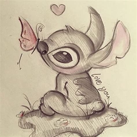 Disney Character Drawings, Stitch Drawings, Disney Drawings Sketches, Lilo And Stitch Drawings, Cute Disney Drawings, Stitch Drawing, Disney Art Drawings, Cute Sketches, Pinturas Disney