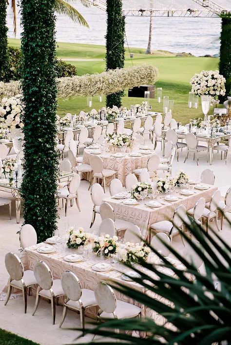 A Glam and Timeless Wedding in Dominican Republic Table Layout Wedding Reception Seating, Dominican Republic Wedding Venues, Destination Wedding Dominican Republic, Wedding Reception Tables Layout, Wedding Dominican Republic, Wedding Reception Layout, Tent Wedding Reception, Reception Layout, City Couple