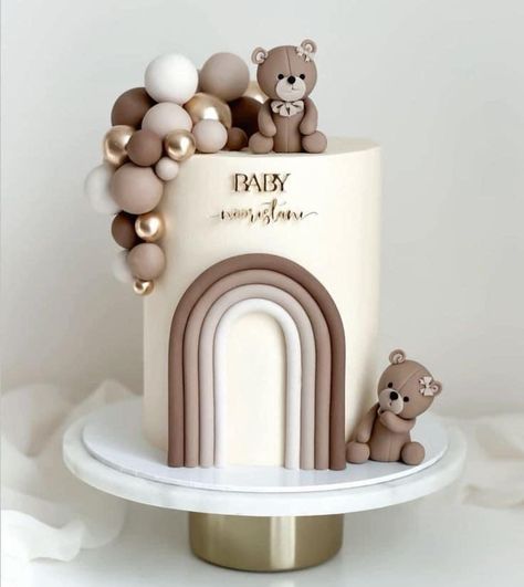 Gateau Baby Shower Garcon, Baby Shower Pasta, Baby Bear Birthday Party, Baby Shower Cakes Neutral, Bear Baby Shower Cake, Baby Shower Cake Designs, Second Birthday Cakes, Cake Designs For Kids, Gender Reveal Baby Shower Themes