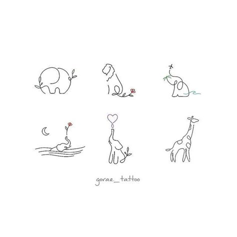 Elephant And Giraffe Drawing, Single Line Giraffe Tattoo, Dainty Giraffe Tattoo, Cute Giraffe Doodle, Mini Giraffe Tattoo, Small Thailand Tattoo Ideas, Giraffe Line Tattoo, Elephant Giraffe Tattoo, Line Giraffe Tattoo