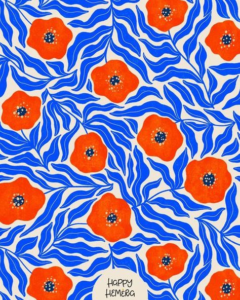 Sofia Daskalaki ☘️ on Instagram: "Oooow! I missed so much my red and blue florals! This is a brand new design. Stay tuned cause more florals are coming... ​​​​​​​​ Have a bright & colorful Weekend you all! 🤗 ​​​​​​​​ ​​​​​​​​ #patternlife #colorandpattern #patternandcolour #mylifeinpattern #colorplayallday #colorplay #surfacedesigner #surfacedesigns #surfacedesignersofinstagram #patterndesigns #printandpatternnature #patterndesigner #patterndesignergreece #artlicensing #artlicensingcollection # Surface Pattern Design Inspiration, Pattern Design Inspiration, Blue Florals, Pattern Illustration, Diy Hacks, Pottery Painting, Surface Pattern Design, Repeating Patterns, Surface Pattern