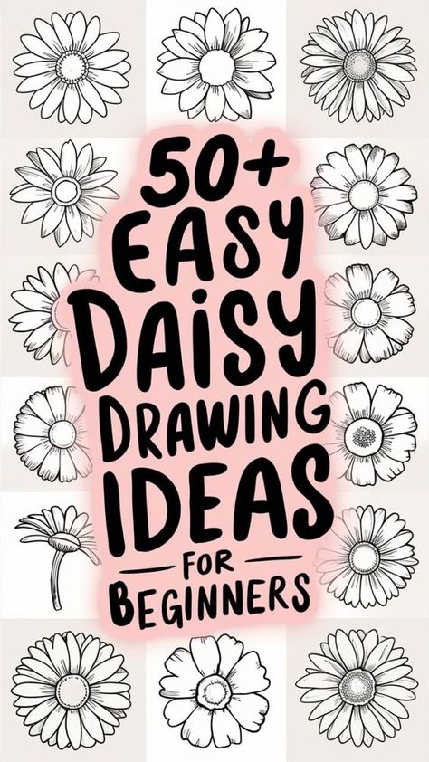 Discover 50+ easy and charming daisy drawing ideas perfect for beginners! Whether you're just starting out or looking for simple projects, these ideas are fun, creative, and accessible. Learn how to sketch delightful daisies step-by-step with this beginner-friendly collection. Each design brings a touch of nature's beauty to your art. Grab your pencil and start drawing these beautiful blooms today! Art Sketches Easy Simple Step By Step, How To Draw Flowers Easy Step By Step, How To Paint Flowers Step By Step, Easy Flower Pattern Drawing, Botanical Line Drawing Step By Step, Flower Drawing Tutorials For Beginners, Daisy Flower Drawing Simple, How To Draw Flowers Step By Step Simple, How To Draw A Flower Easy