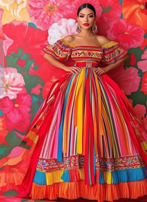 Mexican Dress Up, Mexican Theme Dresses, Rich Tips, Mexican Fancy Dress, Jalisco Dress, Folklorico Dresses, Outfit Mexicano, Mexico Sketch, Mexican Style Dresses