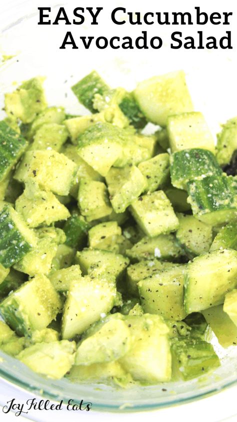 Avocado Cucumber Recipes, Cucumber Dishes, Avocado Cucumber Salad, Cucumber Avocado Salad, Salad Keto, Avocado Dessert, Salad Diet, Low Carb Side, Keto Salads