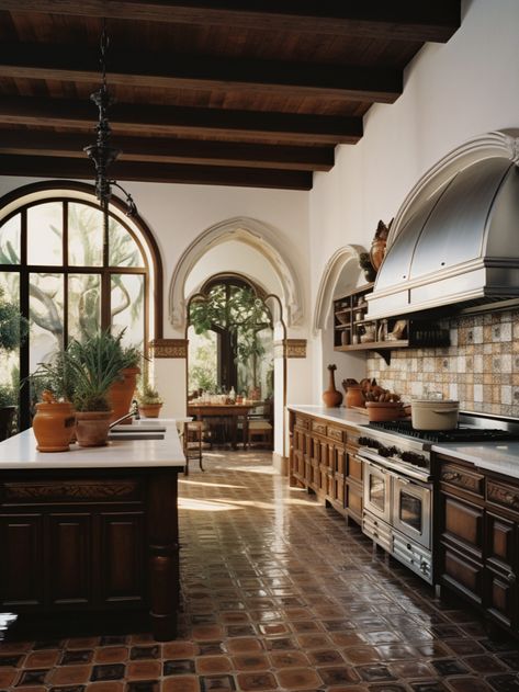 Hacienda Decor, Spanish Style Kitchen, Cozy Porch, Hacienda Homes, Spanish Home Decor, Hacienda Style Homes, Luxury Door, Cheap Backyard, Mediterranean Style Homes