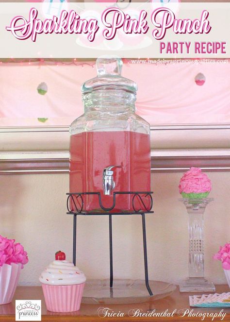 Pink Baby Shower Punch, Pink Punch Recipe, Pink Party Drinks, Pink Party Punch, Pink Party Punches, Pink Punch Recipes, Bridal Shower Punch, Punch Party, Party Punch Recipe