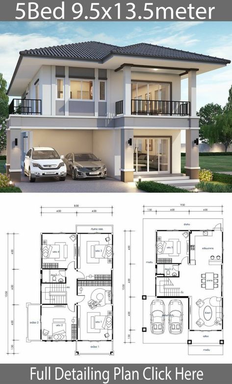 Diy Tiny House Plans, Villa Tugendhat, 5 Bedroom House Plans, Two Story House Design, 2 Storey House Design, Diy Tiny House, Two Story House, Duplex House Plans, Simple House Design