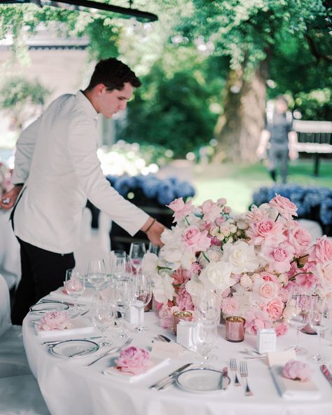 Pretty blush, mid pinks and cream blown roses and peonies for our gorgeous Zurich couple’s wedding breakfast centrepieces, with gorgeous… | Instagram Peony Wedding Centerpieces, Peonies Wedding Centerpieces, Pink Peony Wedding, Peonies Wedding, Wedding Flowers Peonies, All For Love, Roses And Peonies, Low Centerpieces, Peony Wedding