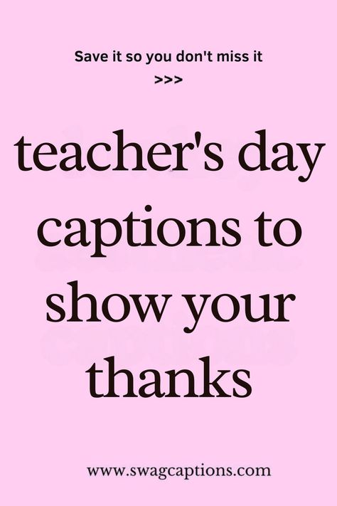 Looking for the perfect way to express your gratitude this Teacher's Day? Discover heartfelt "Teacher's Day Captions to show your Thanks" that will make your appreciation shine. From thoughtful quotes to sweet messages, these captions are sure to convey how much you value your teachers. Perfect for social media posts, cards, or any gesture of thanks! Caption For Teachers, Teacher Qoutes, Teachers Day Message, Day Captions, One Word Caption, Teacher Appreciation Quotes, Message For Teacher, World Teacher Day, Thoughtful Quotes