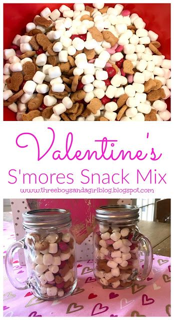 Easy Valentines Snacks, Smores Snacks, Easy Party Treats, Valentines Snacks, Trail Mix Recipes, Snack Mixes, Chex Mix Recipes, Heart Sprinkles, Fifty Shades Movie