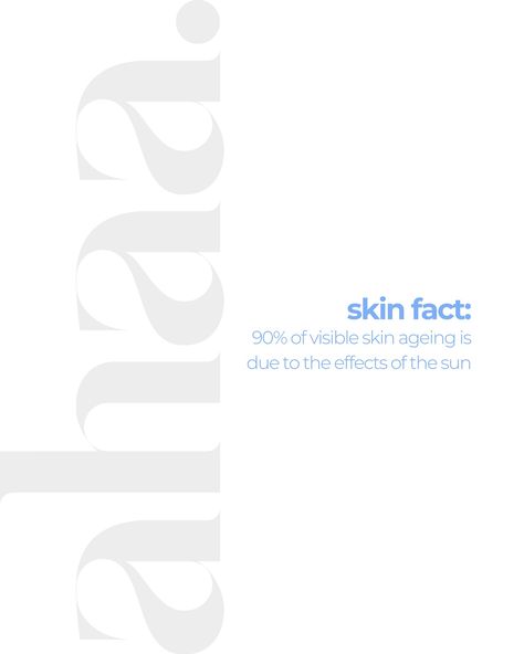 Skin Fact: 90% of visible skin ageing is due to the effects of the sun ☀️ #ahaa #ahaaskincare #spf #skincare #skincareroutine #skincaretips Spf Skincare, Skin Facts, Skin Care Tips, Skin Care Routine, The Sun, Sun, Skin, Quick Saves