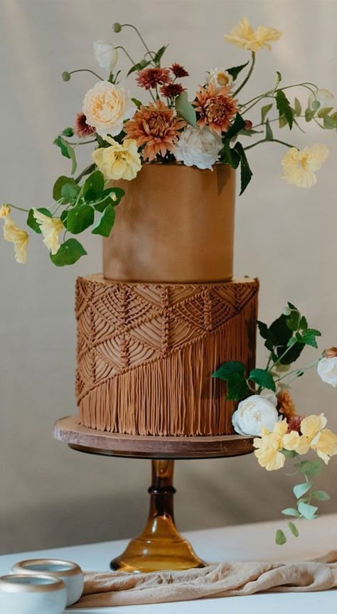 Colorful Wedding Cakes, Boho Cake, Boho Wedding Cake, Fall Cakes, Tiered Cake, Fall Wedding Cakes, Have Inspiration, Cake Inspo, Wedding Cake Inspiration