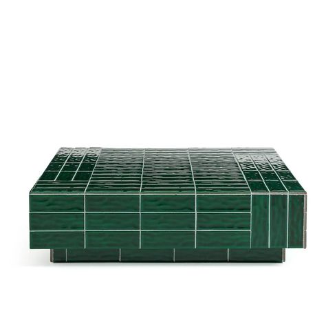 Square ceramic garden side table DENDI by AMPM_2 Tile Tables, Garden Side Table, Jade Green Color, Unique Side Table, Tiled Coffee Table, Rectangle Tiles, Tile Table, Square Ceramic, Ceramic Garden