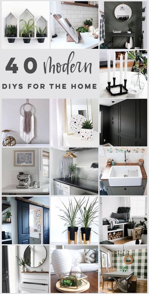 Amazing budget-friendly DIY projects for the modern home. These easy modern home decor ideas can transform the look of your home. They are cheap projects that don't look cheap! Modern Home Decor Ideas, Ideas Para Organizar, Inspire Me Home Decor, Design Del Prodotto, Decor Guide, Easy Home Decor, Modern Diy, Decor Minimalist, Modern Home Decor