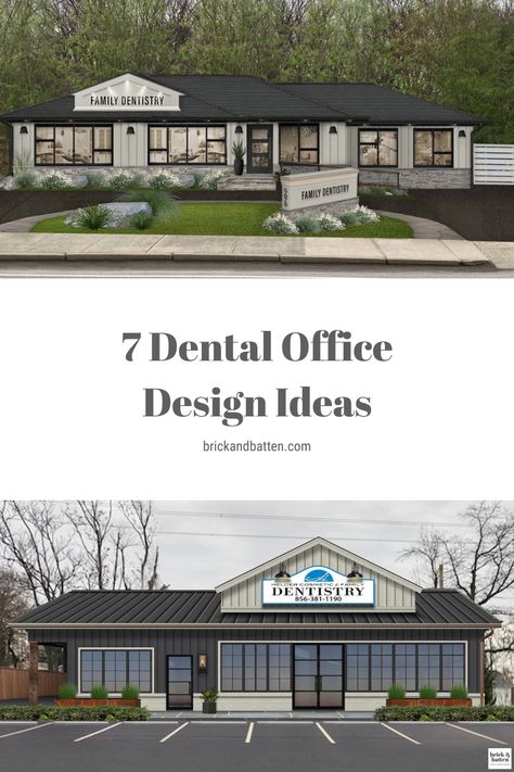 Exterior Dental Clinic, Business Exterior Design, Dental Office Design Exterior, Orthodontic Office Design Interiors, Modern Farmhouse Dental Office, Dental Clinic Exterior Design, Medical Office Exterior, Dental Office Exterior, Modern Dental Office Design