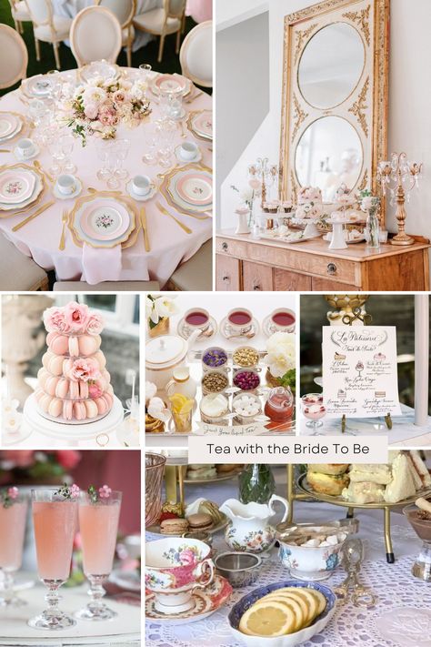 Bridal Garden Tea Party, Bridal Party Tea Party Ideas, Victorian Party Theme Table Settings, Tea Themed Bachelorette Party, Spring In Paris Theme Party, Southern Tea Party Bridal Shower Ideas, Bridal Shower Theme Tea Party, Vintage Themed Bridal Shower Ideas, Bridgerton Bridal Shower Backdrop