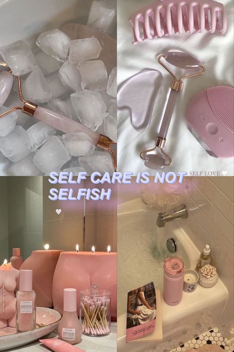 Selfcare Aesthetic Pictures Pink, Pink Recovery Aesthetic, Self Care Aesthetic Ideas Pink, Pink Selfcare Aesthetic, Self Care Skin Care Routine, Pampered Aesthetic, Self Care Aesthetic Pictures Pink, Self Care Moodboard, Pink Wellness Aesthetic