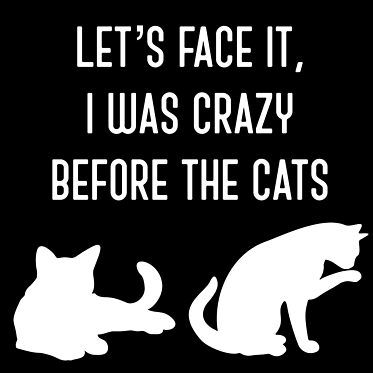 Lets face it I was crazy before the cats funny humorous cat owner cat lady quote phrase Crazy Cat Lady Humor Memes, Cat Sayings Quotes, Cat Lady Quotes, Crazy Cat Lady Quotes, Pet Owner Quotes, Crazy Cat Lady Humor, Funny Cat Signs, Cat Owner Quotes, Cat Lady Meme