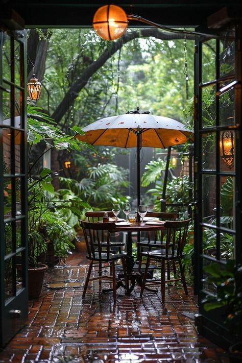 Cafe Bookstore, Cottage Restaurant, Gardening Balcony, Yard Bar, Porch Living, Courtyard Gardens Design, Outdoor Bistro, Outdoor Bistro Set, Landscape Designer