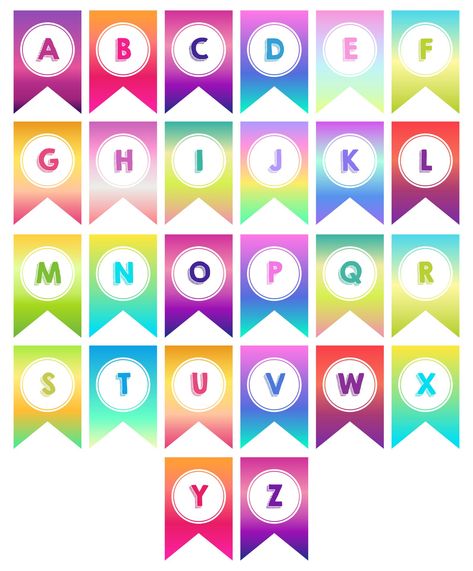 Large Square Printable Banner Letters Rainbow Letters Free Printable, Free Printable Banner Template, Colorful Alphabet, Alphabet Banner Free Printable Letter Templates, Alphabet Banner Free Printable, Letter Banner, Free Alphabet Printables Letters, Welcome Back Banner, Printable Banner Template