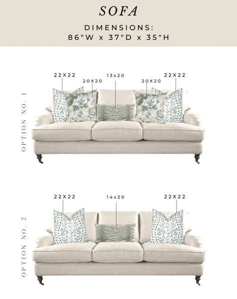 BEST OF CLASSIC DESIGN: PILLOWS + SIZING GUIDANCE - A Glass of Bovino Beige Couch Pillows, Couch Pillow Arrangement, Hot Pink Throw Pillows, Cushion Arrangement, Beige Couch, Bedroom Arrangement, Pillows Living Room, Throw Pillows Bedroom, Pillow Sizes