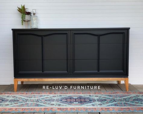 Lamp Black Buffet | General Finishes Design Center Buffet Cabinet Makeover, Black Buffet Sideboard, Diy Sideboard, Black Buffet, General Finishes, Painting Lamps, Cabinet Makeover, Buffet Cabinet, Furniture Renovation