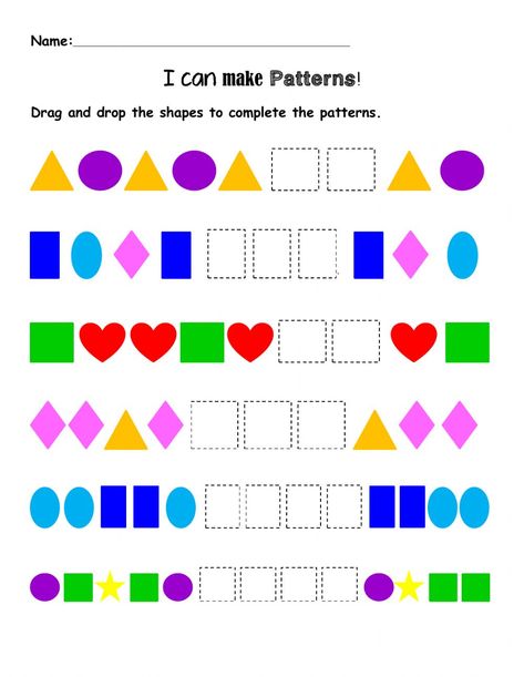 Patterns interactive activity for Kindergarten. You can do the exercises online or download the worksheet as pdf. Kindergarten Math Patterns, Patterns Worksheet, Pattern Worksheets For Kindergarten, Patterning Kindergarten, Preschool Patterns, Worksheet For Kindergarten, Math Patterns, Pattern Grading, Pattern Worksheet