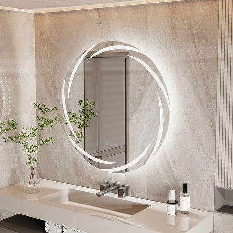 Waterproof LED Touch Light Bathroom Mirror Anti fog Vanity Dimmable - On Sale - Bed Bath & Beyond - 39129490 Illuminated Bathroom Mirror, Home Fixtures, Elegant Mirror, Bathroom Wall Mirror, Lighted Wall Mirror, Illuminated Mirrors, Makeup Rooms, Led Mirror Bathroom, Mirror Wall Bathroom