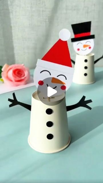 Itsy Bitsy Artsy I Art & Craft I Creative DIY on Instagram: "Make a head moving Snowman ⛄❄✨ with paper cups and paper. Quick, easy, and fun DIY for kids! Let their imaginations soar with this playful creation on upcoming Christmas. 
.
.
.
.
📌 Follow me for more:
➡️ @itsy_bitsy_23
➡️ @itsy_bitsy_23
➡️ @itsy_bitsy_23
.
.
.
.
#snowmancraft #kidscrafts #parentchildhandmade #craftykids #easyDIY #creativefun #craftsforkids #artforkids #craftycreations #handmade #DIYproject #snowmancraft #kidscraftideas #crafty #craftingwithkids #homemadetoys #funforkids #kindergartenactivities #kindergartenteacher #creativekids #playfulcrafts #craftyideas #papercups #chrismascrafts #parentchildcraft #craftinspiration #craftycreativity #DIYfun #craftyplay" Diy Paper Cup Crafts, Snowman Crafts Diy For Kids, Snow Man Crafts, Fun Easy Crafts For Kids Simple, Snowman Paper Crafts, Easy Christmas Crafts For Kids Preschool, Quick Christmas Crafts For Kids, Christmas Arts And Crafts For Kids, Christmas Diy For Kids