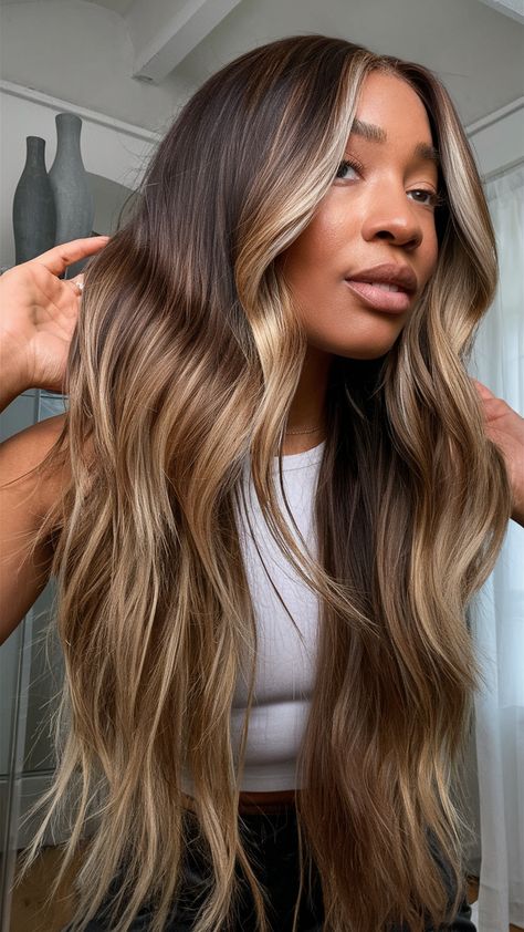 This long ombre style features dark roots that gradually transition into golden blonde ends, creating a stunning, dimensional look. The loose waves add texture and movement, making the color pop even more. This style strikes the perfect balance between edgy and glamorous, ideal for springtime adventures. Dark Roots Blonde Ends, Natural Hair Short Styles, Lived In Blonde Balayage Dark Roots, Hair Short Styles, Locs Curly, Creative Braids, Cool Ash Blonde, Spring Hair Color Ideas, Modern Pixie