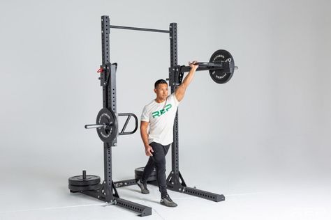 REP Squat Rack Heavy Squat, Metabolic Conditioning, Basement Designs, Half Rack, Squat Stands, Cardio Boxing, Plate Storage, Squat Rack, Group Training