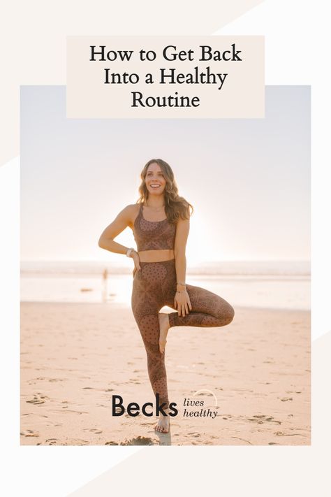 How to Get Back Into a Healthy Routine | Becks Lives Healthy After taking some time off your normal routine and it seems almost impossible to get back to it. Whether you're on-the-go, eating excess sugar, or working out less, your healthy routine seems so far off. However, it is possible to get back into your healthy routine with these simple steps. Getting Back Into Routine, How To Get Back Into A Routine, Get Back Into Working Out, How To Get Back Into Working Out, Getting Back Into Working Out, Beginners Fitness, Running Techniques, Improve Nutrition, Start Working Out