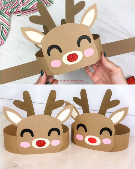 Reindeer Hat Craft, Reindeer Headband Craft, Diy Reindeer, Reindeer Hat, Headband Crafts, Fun Christmas Activities, Preschool Christmas Crafts, Christmas Homescreen, Reindeer Headband