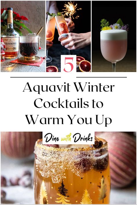 Collage of 4 aquavit winter cocktails. Jameson Drinks, Aquavit Cocktails, Supper Club Theme, Jameson Cocktails, Christmas Supper, Amaro Cocktails, Bar Necessities, Cocktails Martini, Winter Drink Recipes