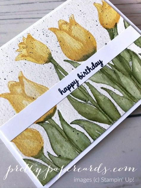 Tulip Birthday, Tulip Cards, Wall Hanging Paper Craft, Hanging Paper Craft, Craft For Home Decoration, Tulips Card, Creative Birthday Cards, Birthday Card Drawing, Flower Wall Hanging