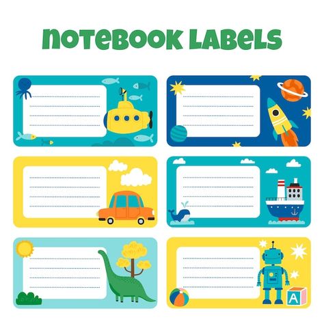 Free School Labels, Personalized School Supplies Labels, School Supplies Labels, Kids School Labels, Notebook Label, School Labels Printables, School Stickers Labels, Kindergarten Names, Notebook Labels