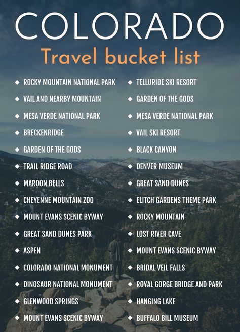 Bucket List Template, North Dakota Travel, Safe Trip, Colorado Vacation, Colorado Travel, Bucket Lists, National Parks Trip, List Template, Travel List