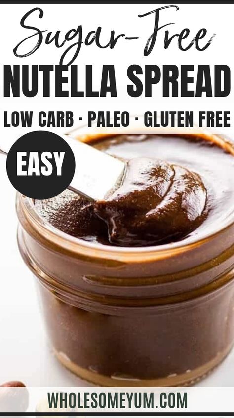 Keto Jam, Keto Nutella, Sugar Free Creamer, Sugar Free Nutella, Homemade Nutella Recipes, Galletas Keto, Nutella Recipe, Homemade Nut Butter, Sugar Free Jam