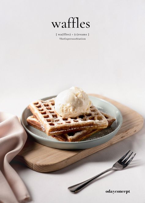 Waffles | Client: The Espresso Station | Foodphoto : Du Mien Foodstylist : Tr Thu Giang Via : oday.concept Food Dishes Photography, Waffle Food Photography, Food Photography Cafe, Waffle Photoshoot, Croffle Photography, Bakery Photography Ideas, Ideas For Food Photography, Bakery Food Photography, Bakery Photoshoot Ideas