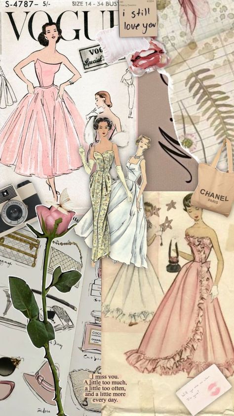 Shuffle Aesthetic, Vogue Wallpaper, Pastel Cottagecore, Vintage Fashion Sketches, Collage Moodboard, Fashion Dream Job, Green Pastel, Moodboard Aesthetic, Fashion Vogue